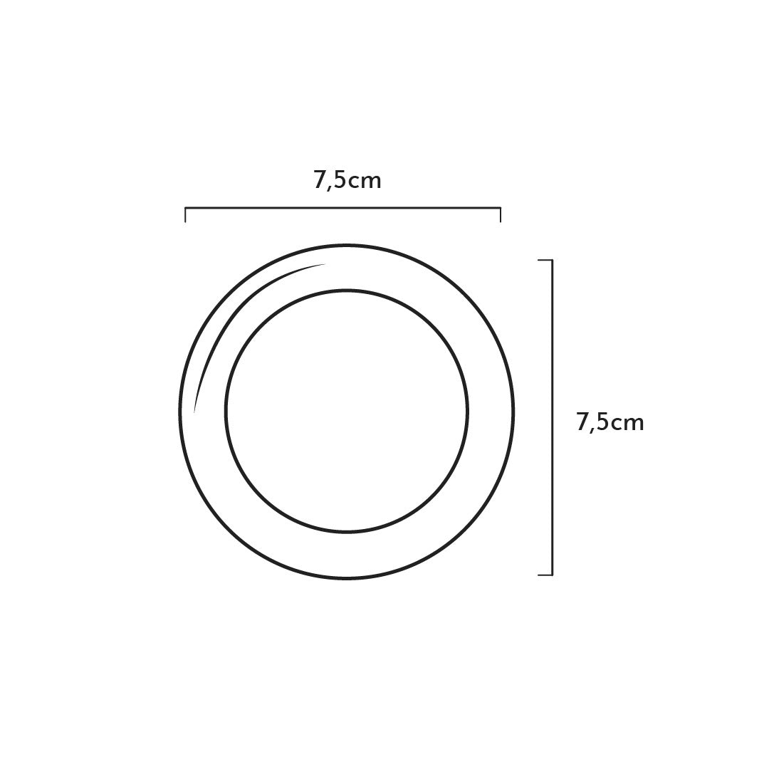 Schéma dimensions frisbee chien petites races - Diamètre 12cm - Caoutchouc naturel bio - CasualPets