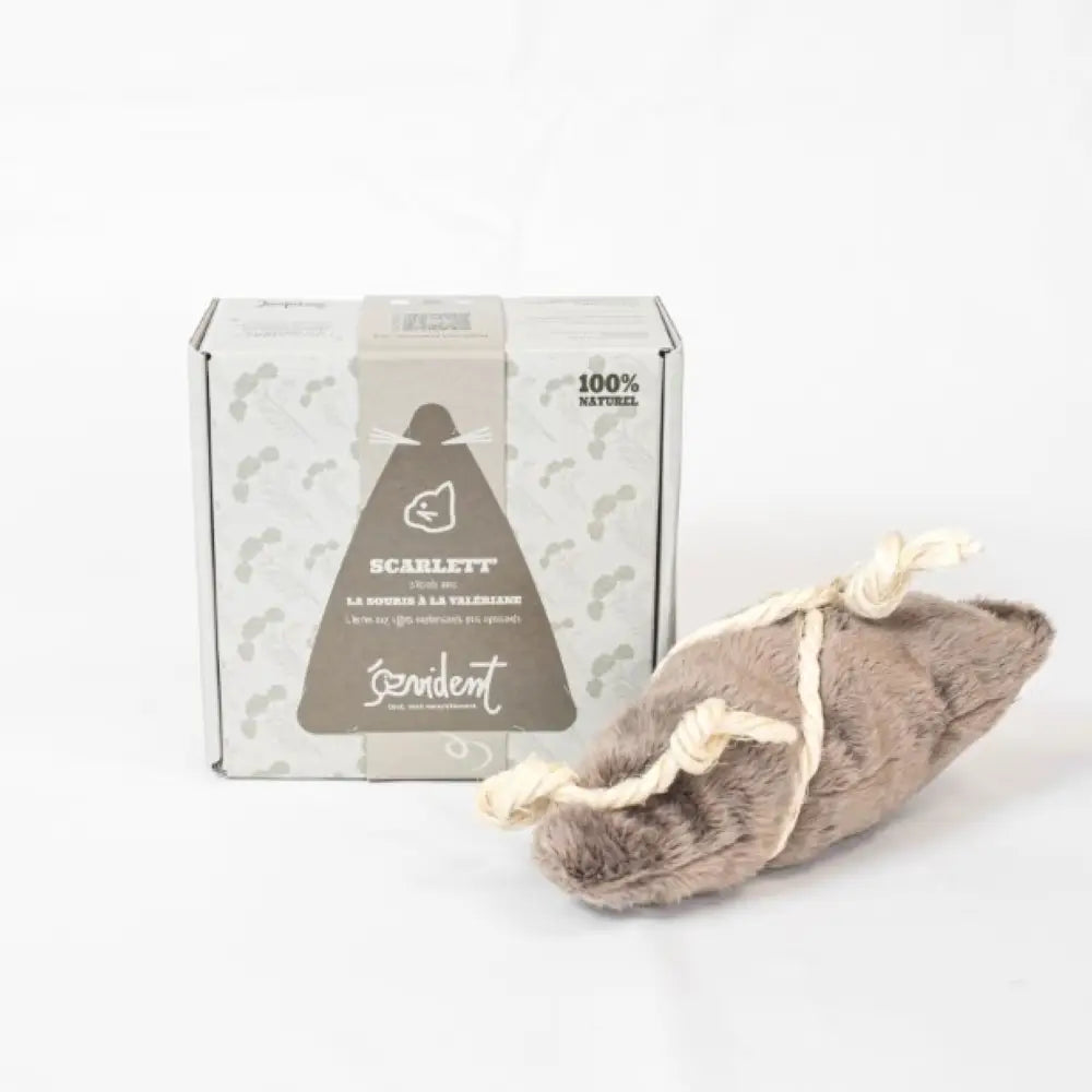 Souris en peluche marron à la valériane 100% naturelle - Jouet apaisant pour chats - CasualPets