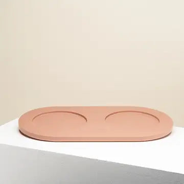 Plateau support double gamelles chien chat marron antidérapant  Base ergonomique stable et design - CasualPets