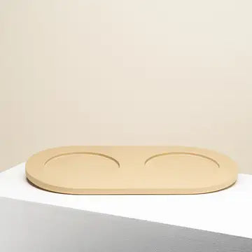 Plateau support double gamelles chien chat vert sauge antidérapant - Base ergonomique stable et design - CasualPets