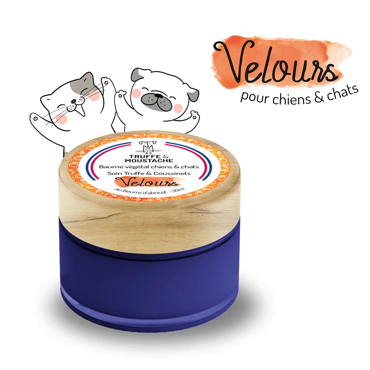 Baume Velours pour coussinets et truffe chien chat au beurre d'abricot - Soin hydratant protecteur naturel - CasualPets